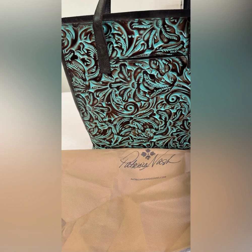 Elegant Patricia Nash Turquoise and Brown Tote Bag.
NWOT - Picture 4 of 11